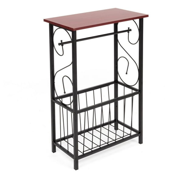 UBesGoo Multifunctional Bathroom Table Indoor Side Table with Metal Storage Basket Coffee