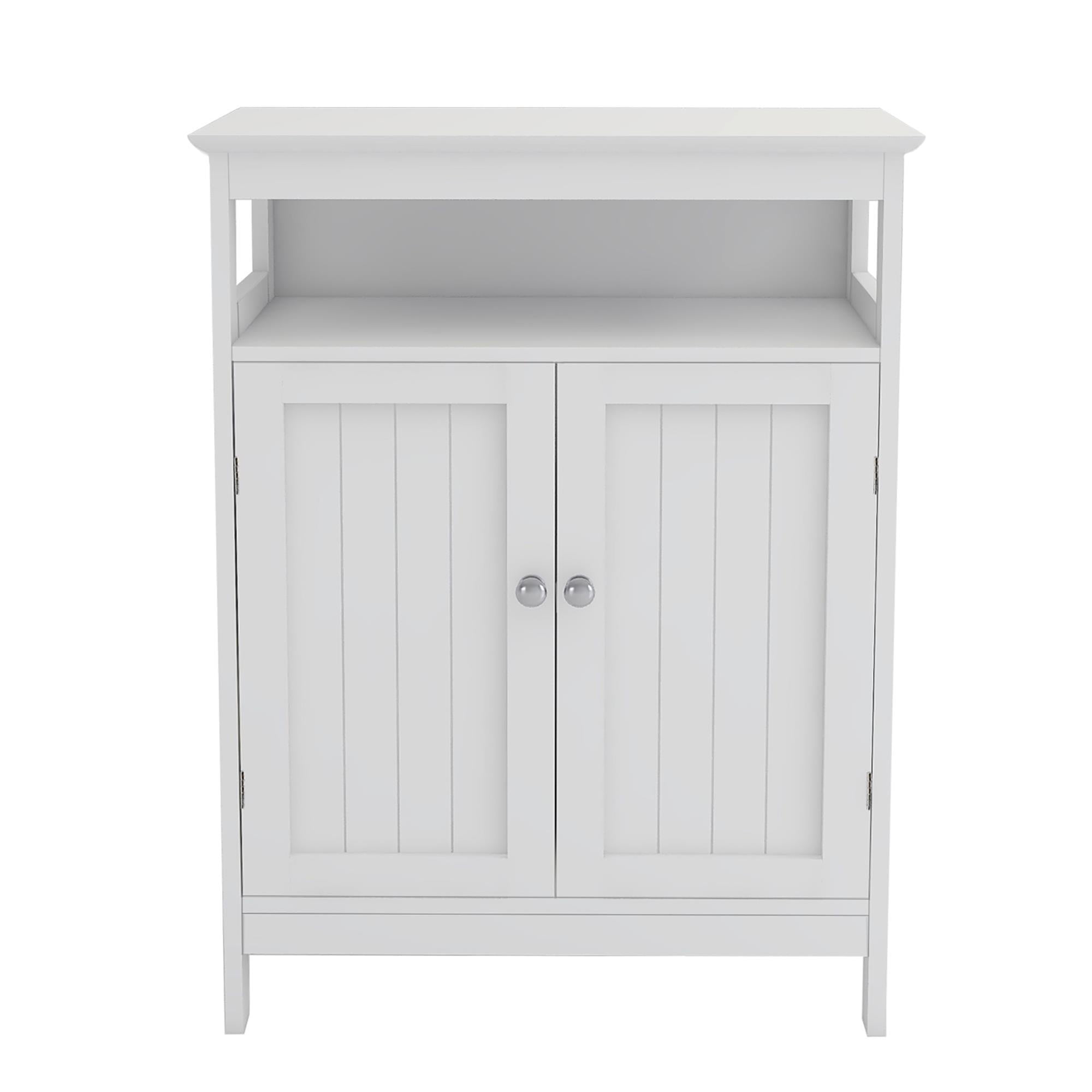 UBesGoo Multipurpose Kitchen Storage Cabinet Sideboard Buffet Server Cupboard Free-standing Floor Cabinet for Bathroom Living Room Dining Room, White