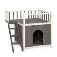 thumbnail image 1 of UBesGoo Outdoor Cat house, Wooden Feral Cat Shelter, All-Round water-Resistant with Balcony and Ladder, 1 of 6