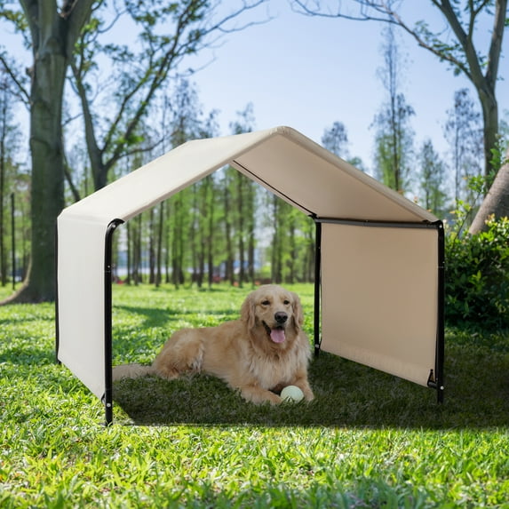 UBesGoo 4x4x3ft Outdoor Pet Shade Shelter Pet Summer Tent, Versatile Canopy Tent for Dogs, Cats & Small Animals, Beige