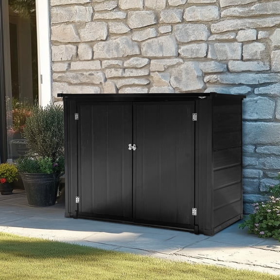 UBesGoo Outdoor Storage Shed Resin Storage Cabinet HDPE,for Backyards and Patios, Horizontal Storage Shed 300 Gallon