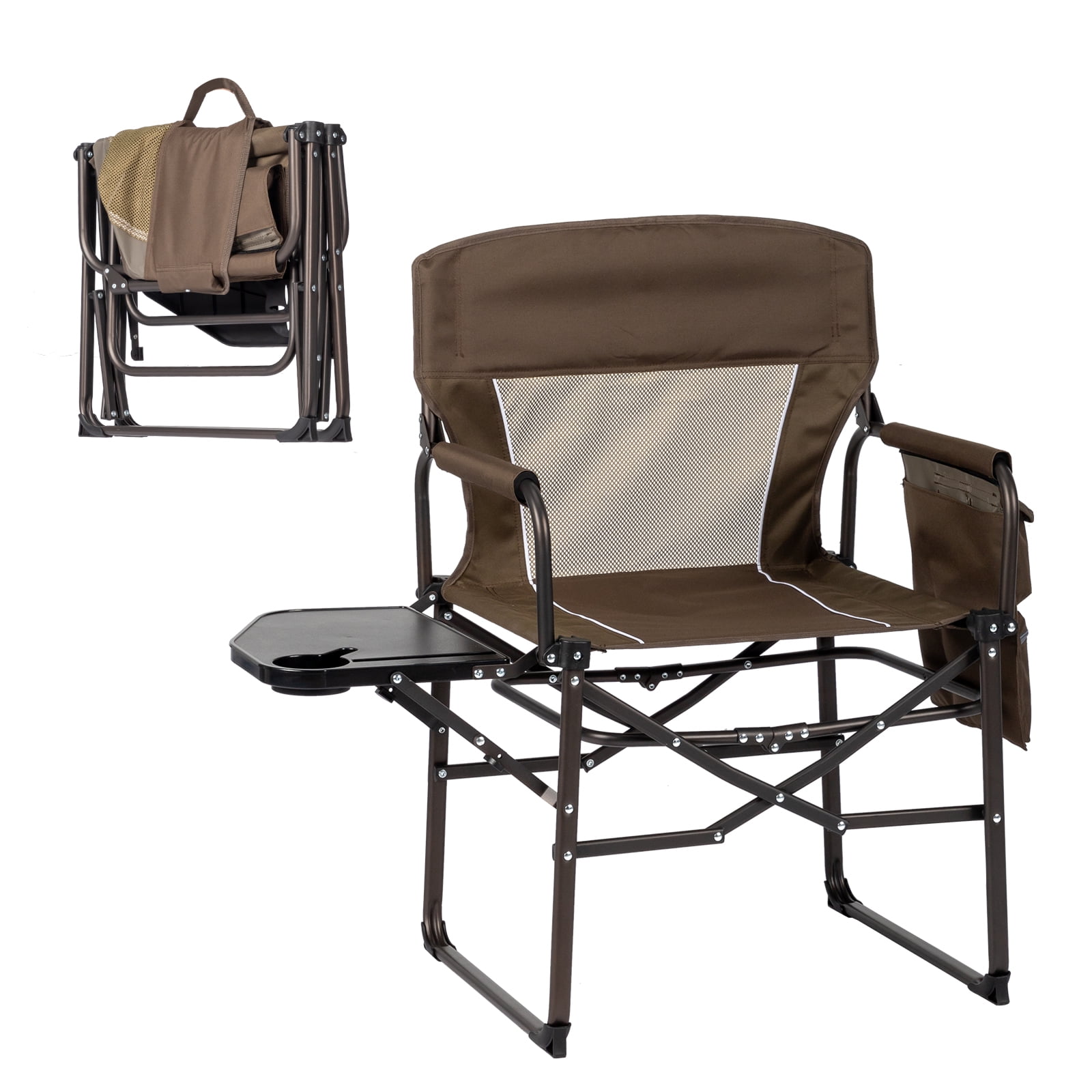UBesGoo Foldable Outdoor Director Chair with Side Table, Cupholder ...