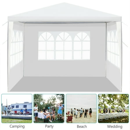 UBesGoo Party Wedding Tent Outdoor Camping Gazebo Canopy with 3 Sidewalls Canopy 10' X 10'