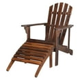 thumbnail image 1 of UBesGoo Patio Gardne Wood Chair with Footstool, Outdoor Wood Furniture, Wooden Reclinerr, Carbonized Color, 1 of 8