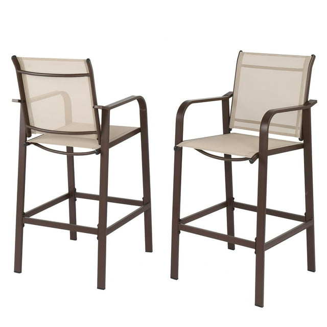 UBesGoo Patio Swivel Bar Stools Set of 2, Outdoor Bar Height Patio