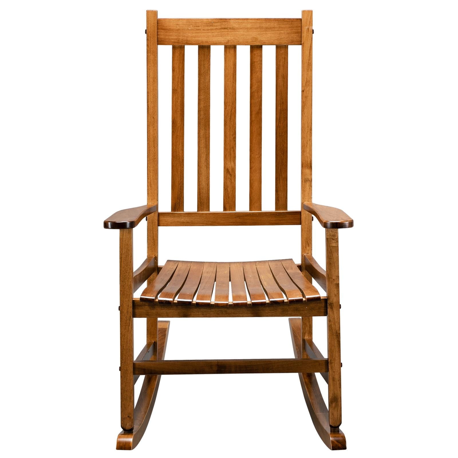 UBesGoo Porch Rocking Chair, Square Wood, Wooden Furniture for Indoor and Outdoor, Wooden Rocker for Living Room, Original Color