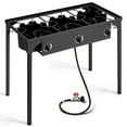 thumbnail image 1 of UBesGoo Portable 3 Burner Propane 225,000BTU Outdoor Stove with Adjustable Legs, Black, 1 of 8