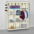 thumbnail image 1 of UBesGoo Portable Closet Storage Organizer Wardrobe Clothes Rack Shelves Beige, 1 of 5
