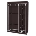 thumbnail image 1 of UBesGoo Portable Clothes Closet, Wardrobe Double Rod Storage Organizer, Brown, 1 of 12