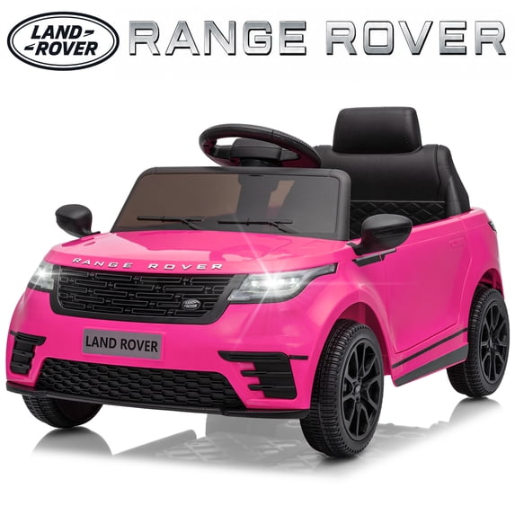 UBesGoo Licensed Land Rover Ride On Car, 12V Electric Car for Kids, Toddler Car Toy with Remote Control, LED Lights & Bluetooth, Ages 2-5, Rose Pink