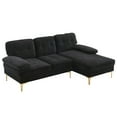 thumbnail image 1 of UBesGoo Sectional Sofa Modern Chenille Fabric L-Shaped Sofa Tufted Back Couch for Living Room, Apartment Black, 1 of 11