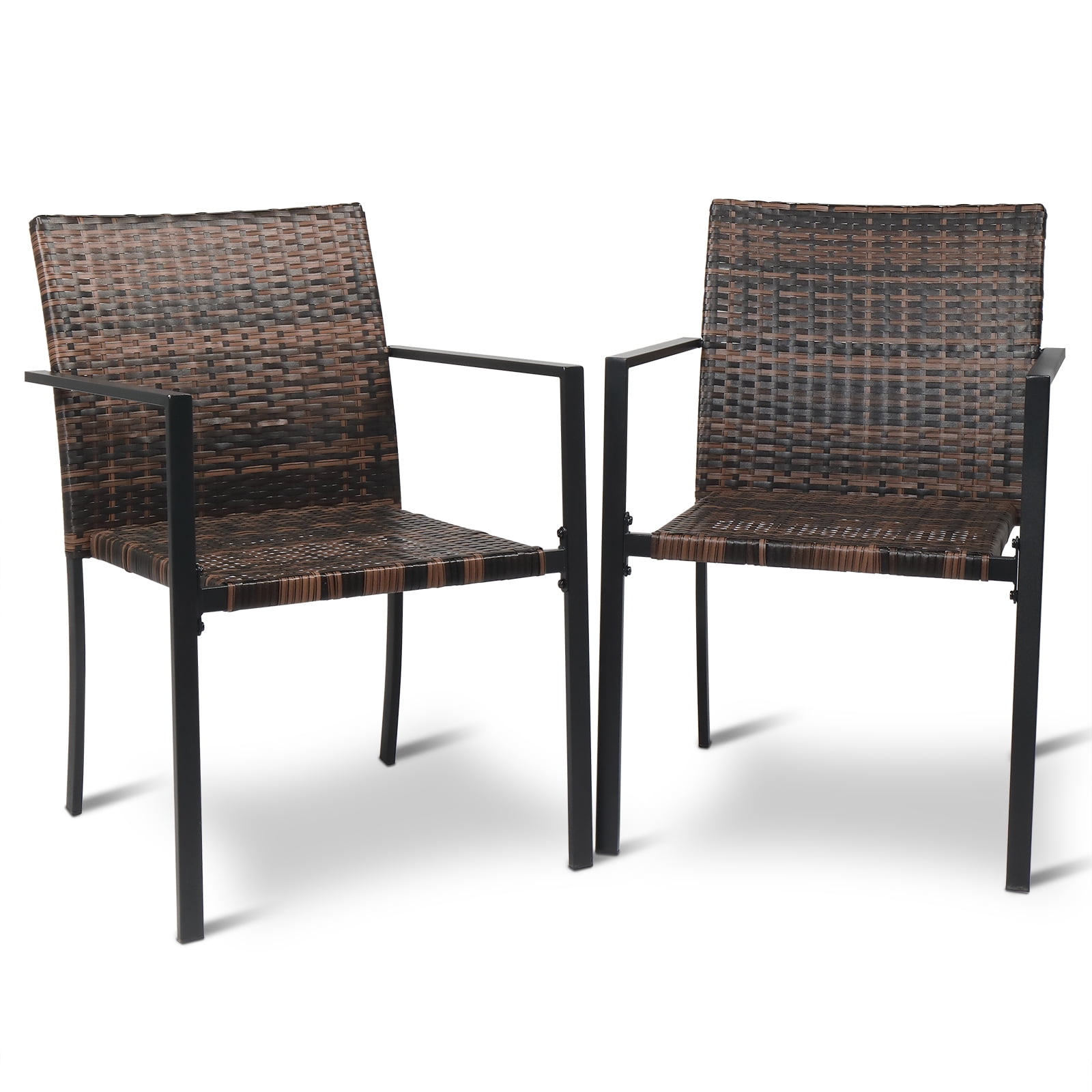 UBesGoo Set of 2 Wicker Chairs, Rattan Furniture Dining Chairs for ...