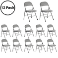 thumbnail image 1 of UBesGoo 12 Pack Folding Chairs, Vinyl Cushion Padded Lightweight Foldable Chairs Set of 6, Waterproof Collapsible Chairs for Outdoor Party, Home, Office, Gray, 1 of 9