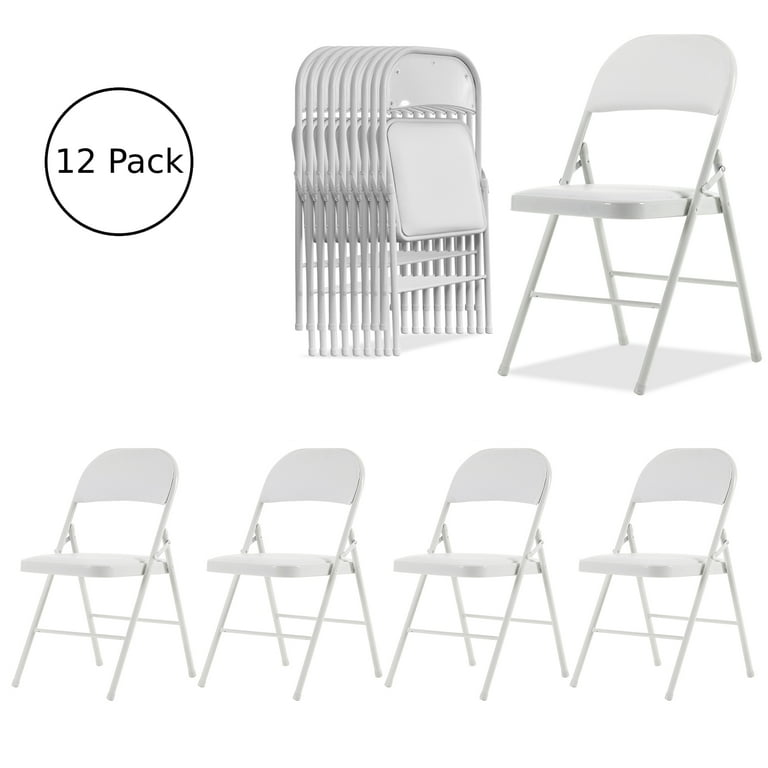 UBesGoo Set of 12 Padded Folding Chair Portable Dining Chairs