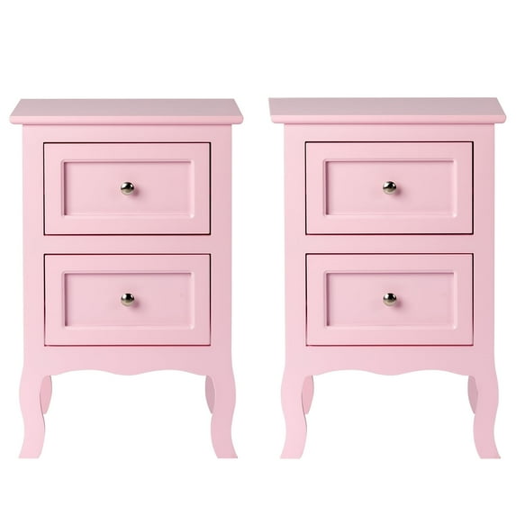UBesGoo Set of 2 Nightstand, Side Table Night Table,Pink