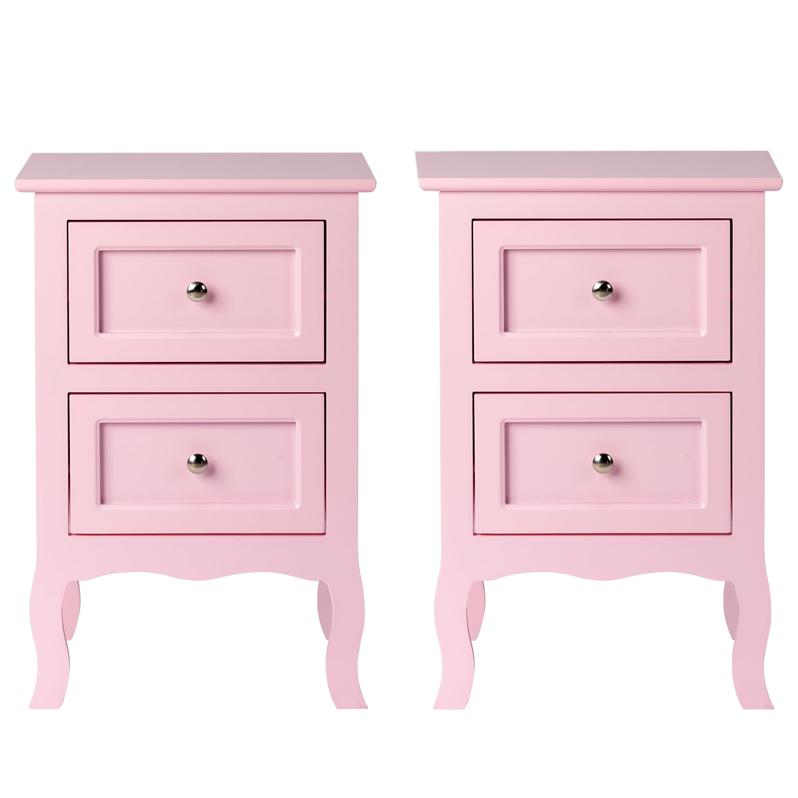 UBesGoo Set of 2 Nightstand, Side Table Night Table,Pink - Walmart.com