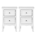 UBesGoo Set of 2 Nightstand, Side Table Night Table,White