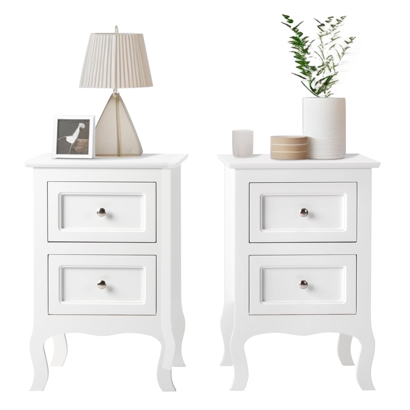 UBesGoo Set of 2 Nightstand, Side Table Night Table,White - Walmart.com