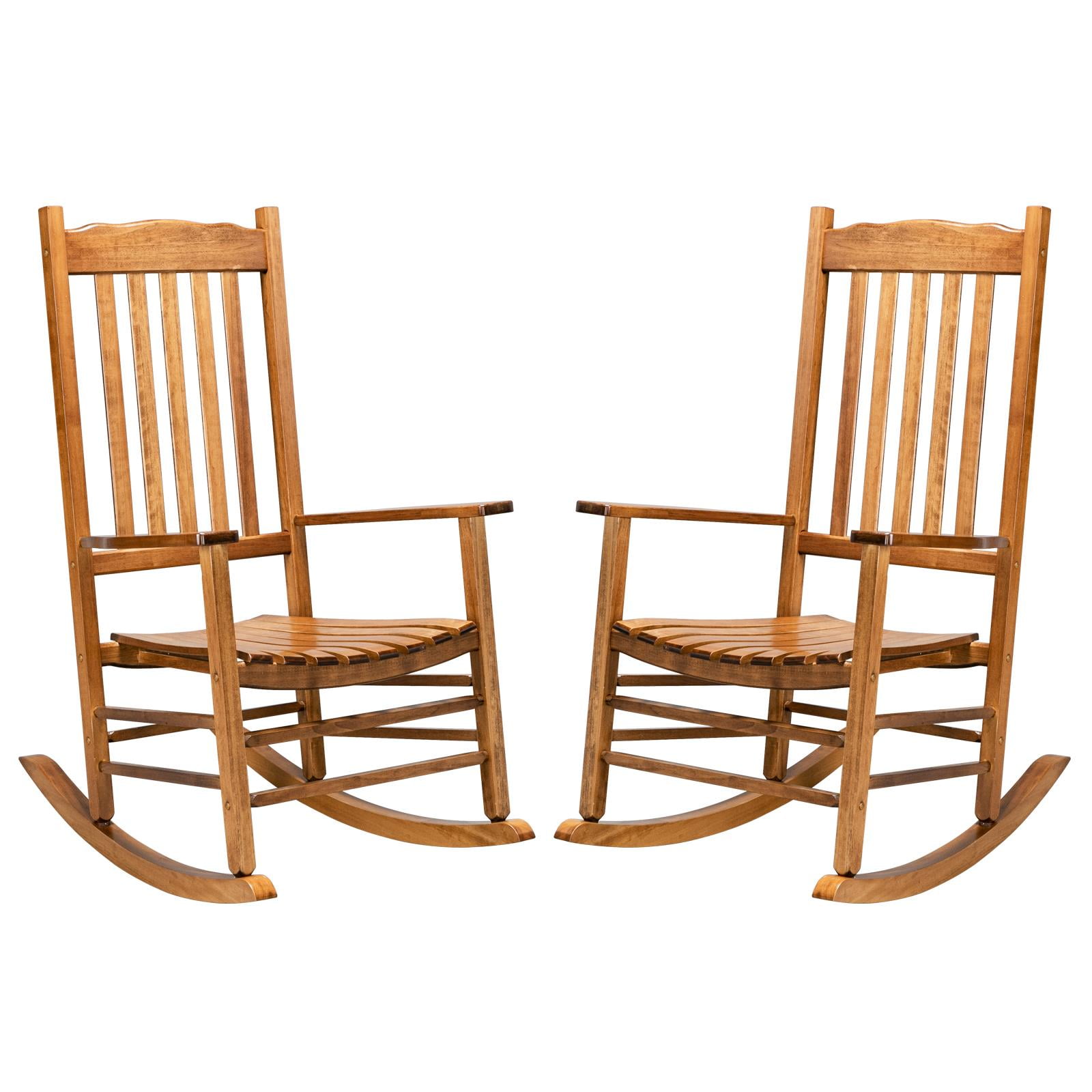 Sturdy Rocking Chair UBesGoo Set of 2 Rocking Chairs for Living Room, Lawn, Yard, Wood ...