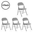 thumbnail image 1 of UBesGoo 4 Pack Folding Chairs, Vinyl Cushion Padded Lightweight Foldable Chairs Set of 6, Waterproof Collapsible Chairs for Outdoor Party, Home, Office, Gray, 1 of 9