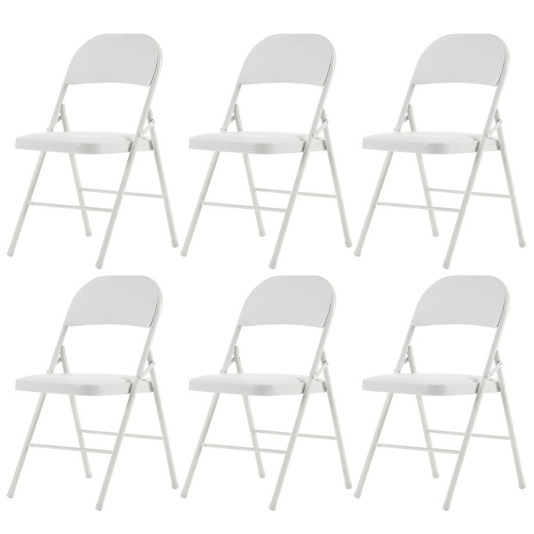 UBesGoo Set of 8 Padded Folding Chair Portable Dining Chairs Heavy Duty  Party Chairs with Metal Frame White 