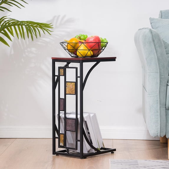 UBesGoo Side Table Coffee Tray Sofa Snack Wood Living Room Coffee Tea ...