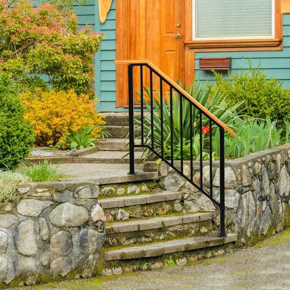 UBesGoo Stair Handrails for Outside Steps,1-4 Step Stair Handrail & Indoor Stair Railing Kit