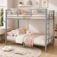 thumbnail image 1 of UBesGoo Steel Twin Over Twin Bunk Bed Frame, 14.8" Tall Guardrail, Space-Saving for Bedroom & Dorm Room, Sturdy for Adults, Gray, 1 of 11