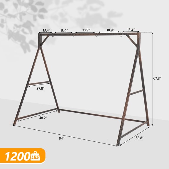 UBesGoo Porch Swing Stand, Iron and PE Rattan