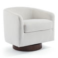 thumbnail image 1 of UBesGoo Swivel Accent Chair with High Resilience, Linen Fabric Single Lounge Chair, Upholstered Club Armchair for Office Living Room, White, 1 of 8