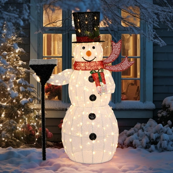 UBesGoo Top Hat Christmas Outdoor Decoration Outdoor Snowman 5FT Christmas Decorations for Home Indoor Lawn Yard