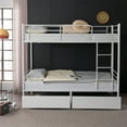 thumbnail image 1 of UBesGoo Twin Over Twin Bunk Bed with 2 Storage Drawers, Separable Solid Metal Frame Loft Bed, Two Daybeds Conversion for Any Bedroom Layout, White, 1 of 10