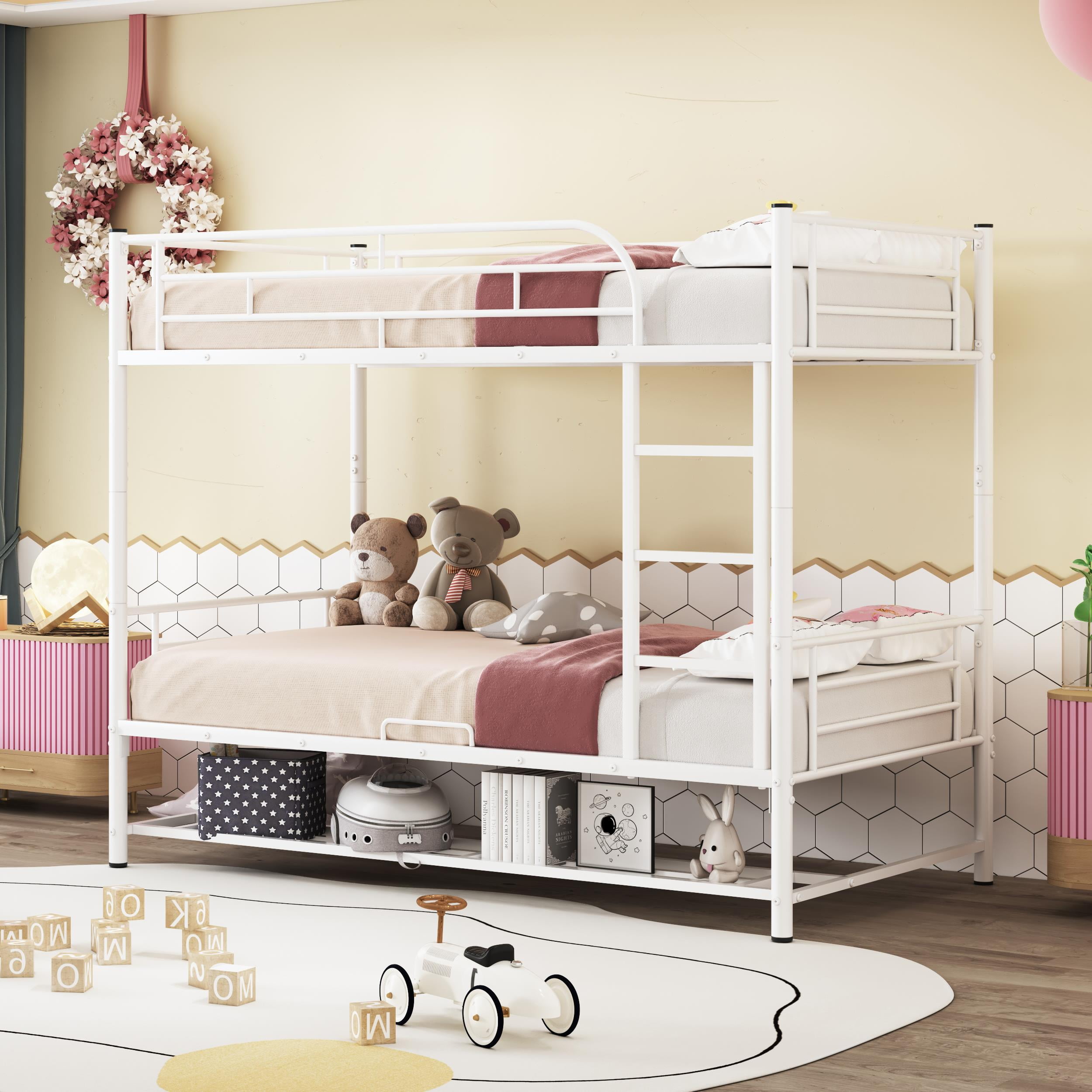 UBesGoo Twin Over Twin Metal Bunk Bed, Can Be Disassembled into Two