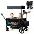 thumbnail image 1 of UBesGoo Wagon Stroller for 2 Kids, Low Seat & Deep Footwell, Foldable All-Terrain Wagon with Canopy, Adjustable Handlebar, Cup and Phone Holder, Black, 1 of 7