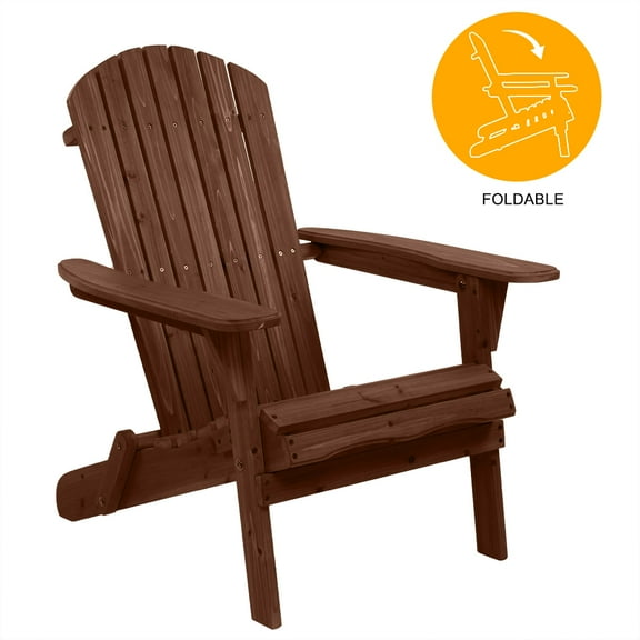 UBesGoo Wood Folding Chairs  Indoor Outdoor Adirondack Chair Patio Lawn Seat, Outdoor Chair, Wooden Lounge Chair, Carbonized Color