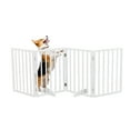 thumbnail image 1 of UBesGoo Wooden Freestanding Foldable Pet Gate for Dog,  (White, 24" Height-4 Panels), 1 of 13