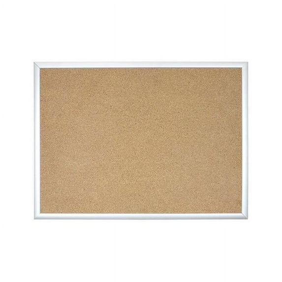 UBrands Basics Cork Bulletin Board 23 x 17 Inches Silver Aluminum Frame