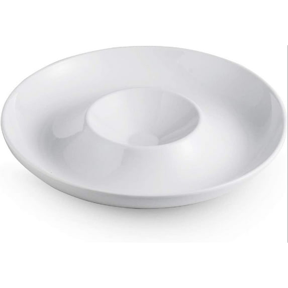 Porcelain Chip and Dip Serving Set Divided Serving Trays Appetizers and Cheeses Serving Platter Compartment Dish 12-inch set of 1