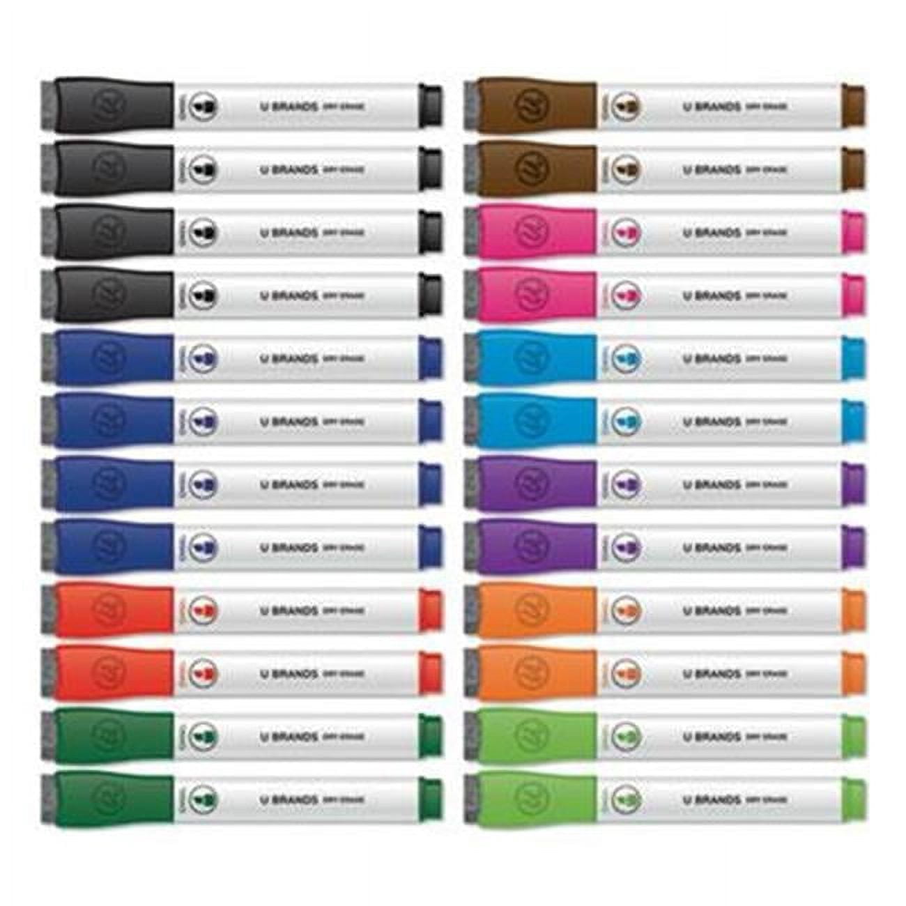 UBrands UBR Chisel Tip Low-Odor Dry Erase Markers with Erasers  Assorted Color