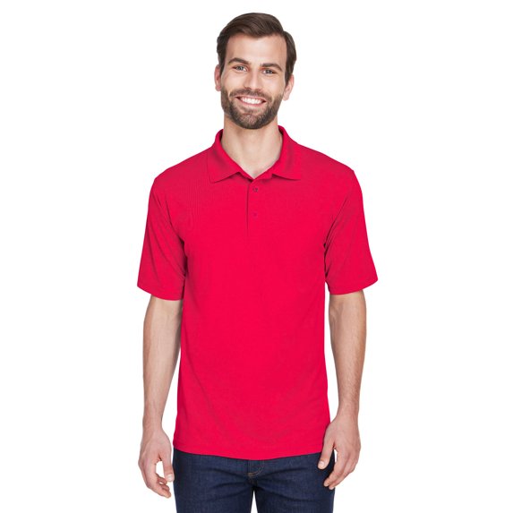 UC MENS MESH PIQUE POLO (RED M)