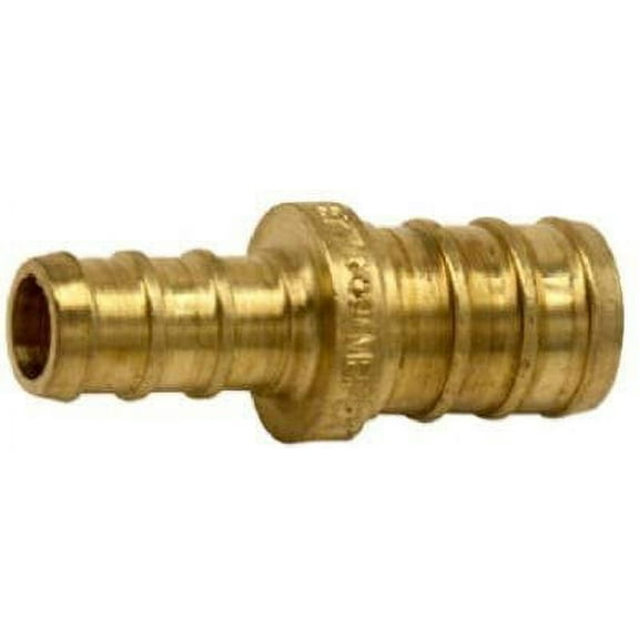 SharkBite Barb Pex Coupling - Lead-Free Brass, Easy Installation - 12 Pack, 1/2 x 3/8 In.