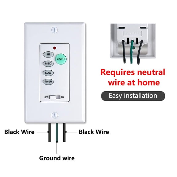 UC9050T Fan Remote, Enhanced Universal Ceiling Fan & Light Wall Control: 3-Speed Fan Regulator with Full-Range Dimmer. CHQ9051T & UC-9050T, 2 Years Warranty$$Tools & Hardware Other