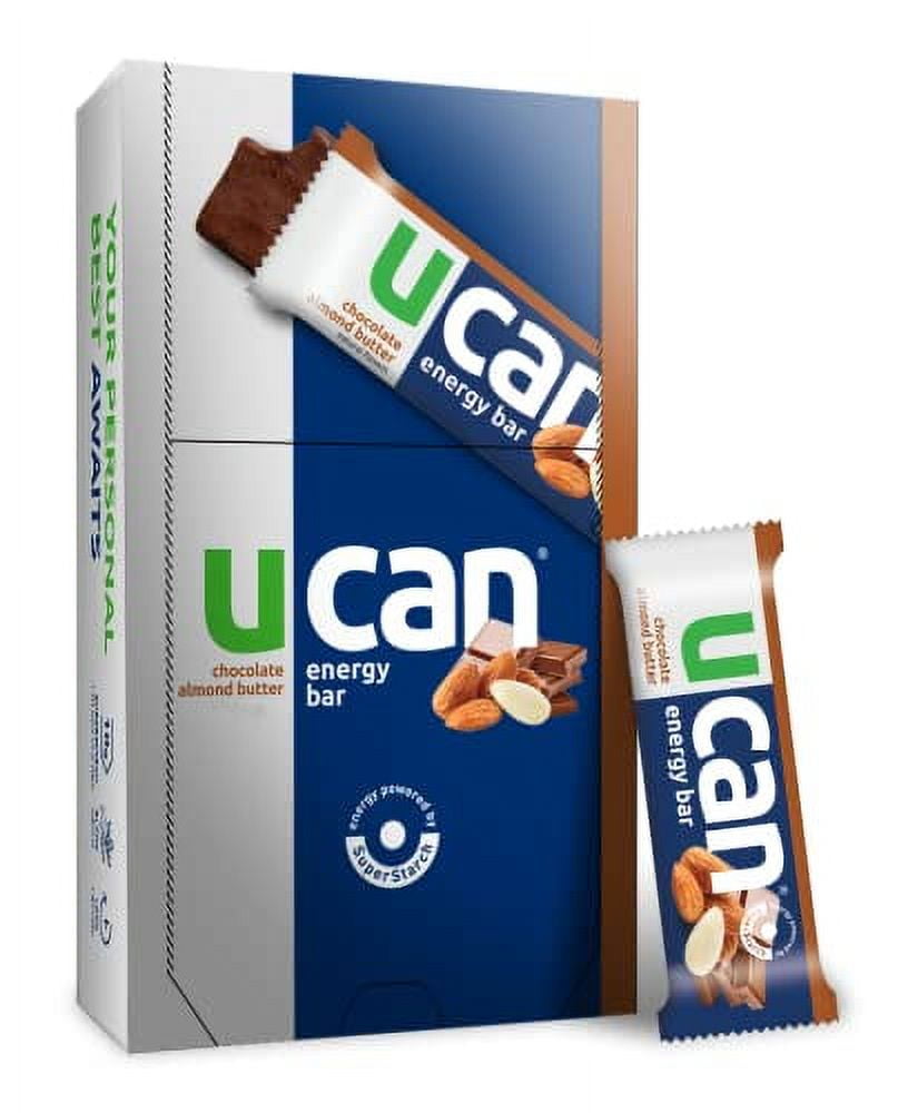 UCAN Plant Based Energy Bars, Chocolate Almond Butter, No Added Sugar