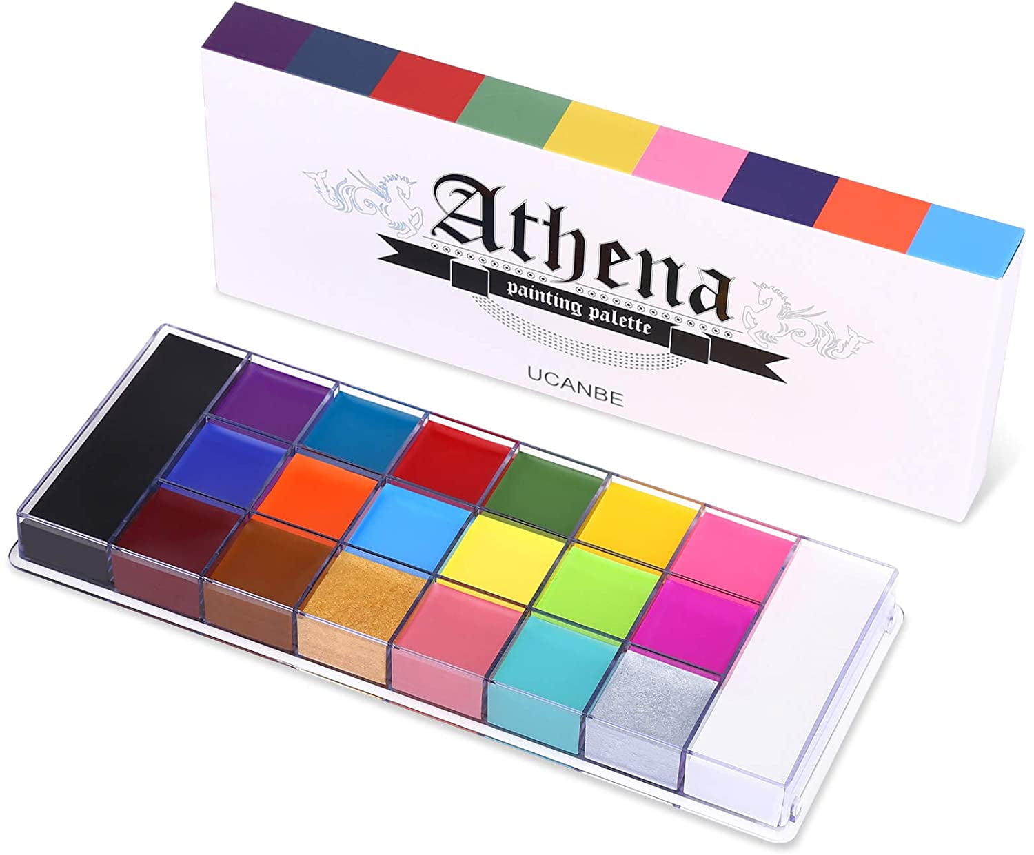 Oil Based Face Body Painting Palette - Large Deep Pan, 20 Color  Professional Sfx Makeup Pallet Professional Sfx Makeup Palette
