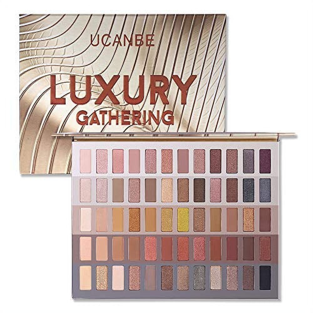 UCANBE Luxury Gathering Neutral Eyeshadow Makeup Palette, Naked Shimmer  Matte Metallic Glitter Subtle Eyes Shadow,High Pigmented Nudes Creamy  Smokey