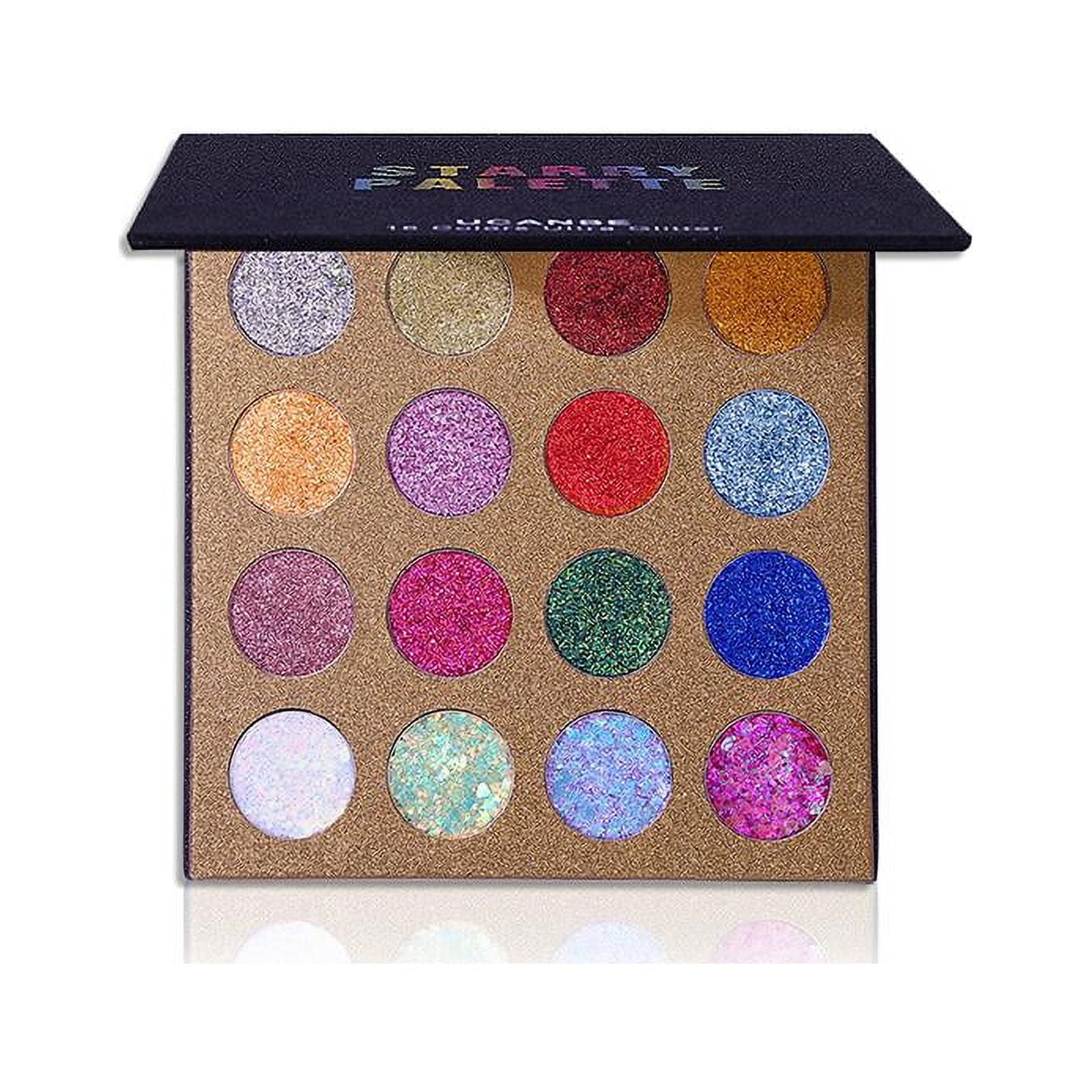 UCANBE Pro Glitter Eyeshadow Palette - Professional 16 Colors - Chunky &  Fine Pressed Glitter Eye Shadow Powder Makeup Pallet Highly Pigmented Ultra  Shimmer for Face Body 