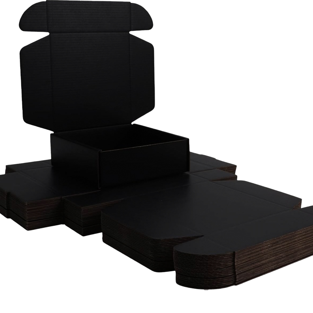 Ucanpack Corrugated Black Mailer Box ECT-32 Heavy Duty Moving Box Small 5x5x5" - 50/Pack