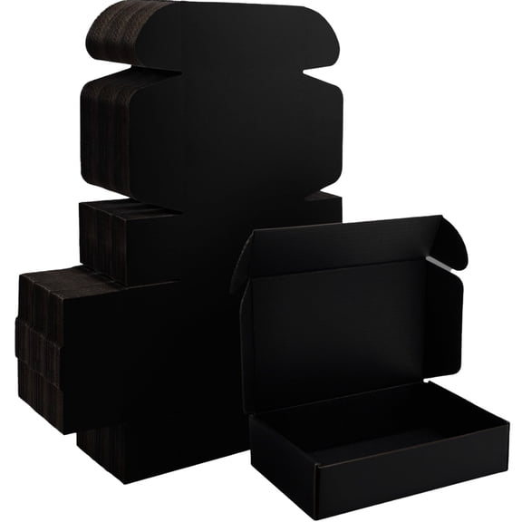 Ucanpack Deluxe Mailer Box Corrugated Moving Boxes 3mm Thick Medium 8x4x2", Black - 75 Pcs