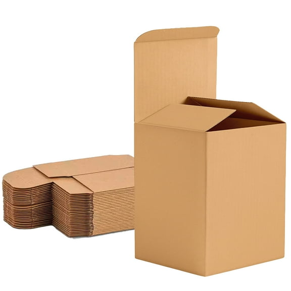 UCANPACK Black Cardboard Product Boxes 4 x 3 x 5 - 500 Pack small business packaging supplies Standard Kraft Color, 4x3x5 Shipping Boxes - Custom Made in USA