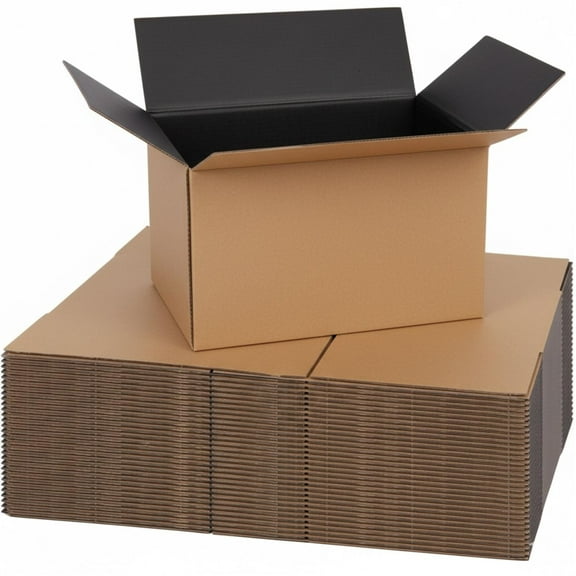 Ucanpack Kraft Cardboard Shipping Box for Packing (Black Inside), Mailing, Business, 10 x 6 x 6" - 25/Bundle